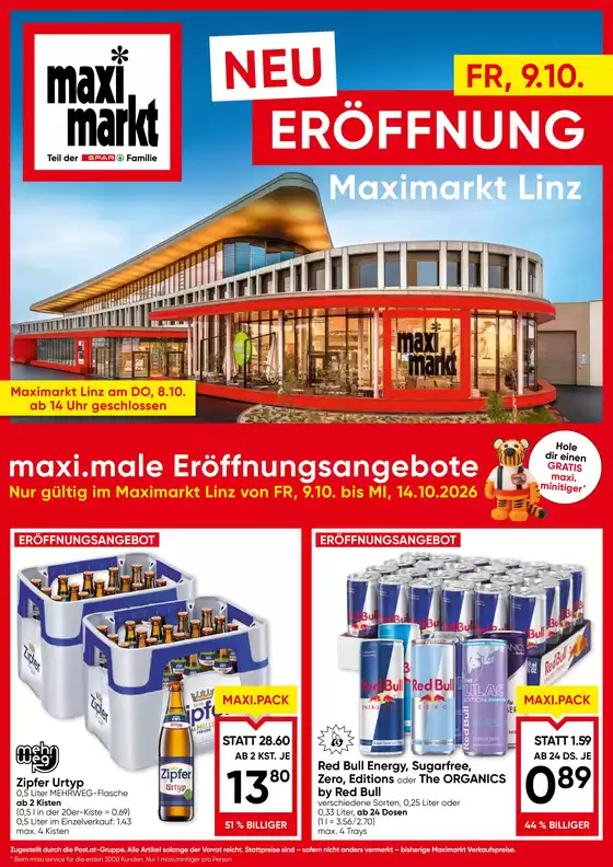 Maximarkt Katalog in Halbturn | Eröffnung Linz KW 41 | 2026-10-09T00:00:00.000Z - 2026-10-14T00:00:00.000Z
