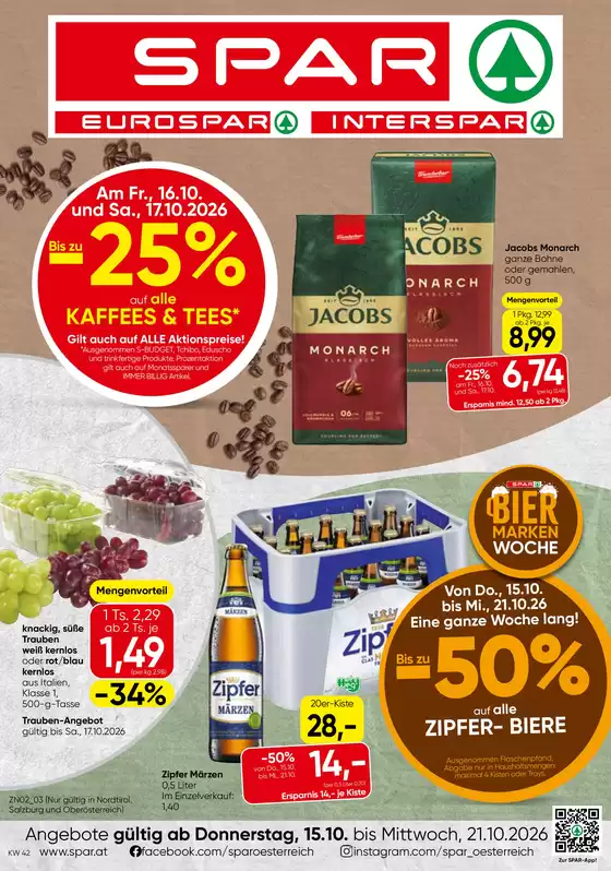 Spar Katalog in Ottnang am Hausruck | Flugblatt KW 42 | 2026-10-15T00:00:00.000Z - 2026-10-21T00:00:00.000Z