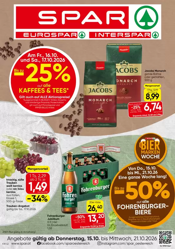 Spar Katalog in Schröcken | Flugblatt KW 42 | 2026-10-15T00:00:00.000Z - 2026-10-21T00:00:00.000Z