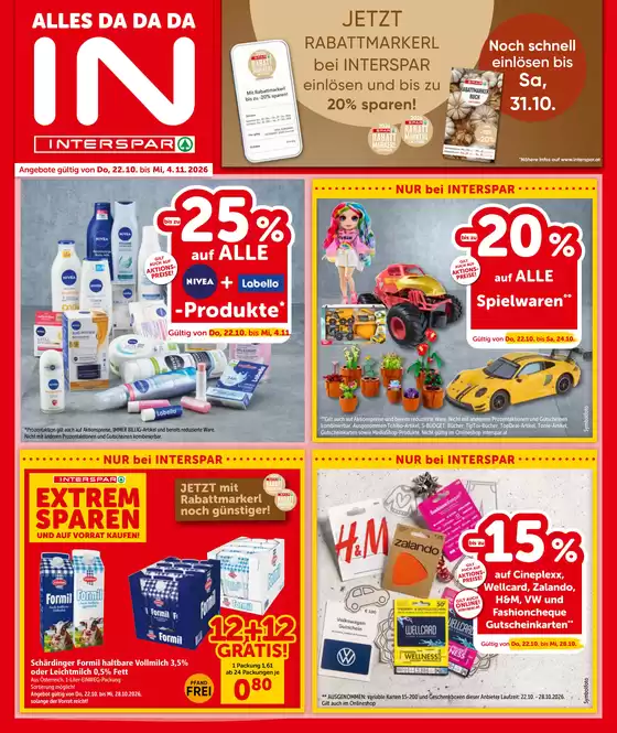 Interspar Katalog | Flugblatt Oberoesterreich KW 43 | 2026-10-22T00:00:00.000Z - 2026-11-04T00:00:00.000Z