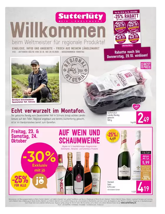 Sutterlüty Katalog in Zederhaus | Sutterlüty flugblatt | 2026-10-22T00:00:00.000Z - 2026-10-29T00:00:00.000Z