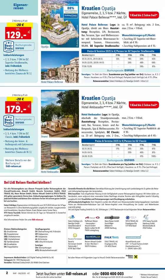 Aktuelle Reiseprospekte Hauptprospekt August