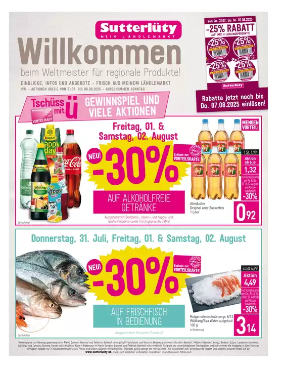 Sutterlüty Katalog in Villach | Sutterlüty flugblatt | 2025-07-31T00:00:00.000Z - 2025-08-06T00:00:00.000Z