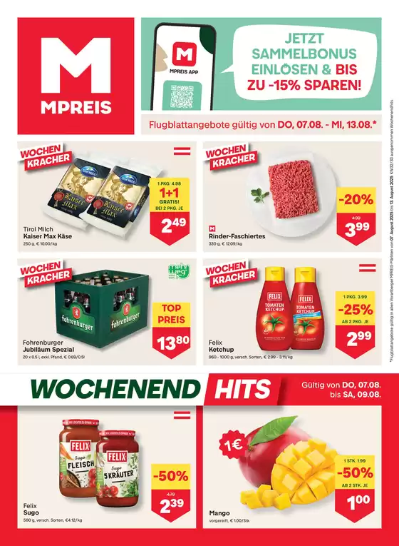 MPreis Katalog in Kautzen | Tolles Angebot für alle Kunden | 2025-08-07T00:00:00.000Z - 2025-08-13T00:00:00.000Z