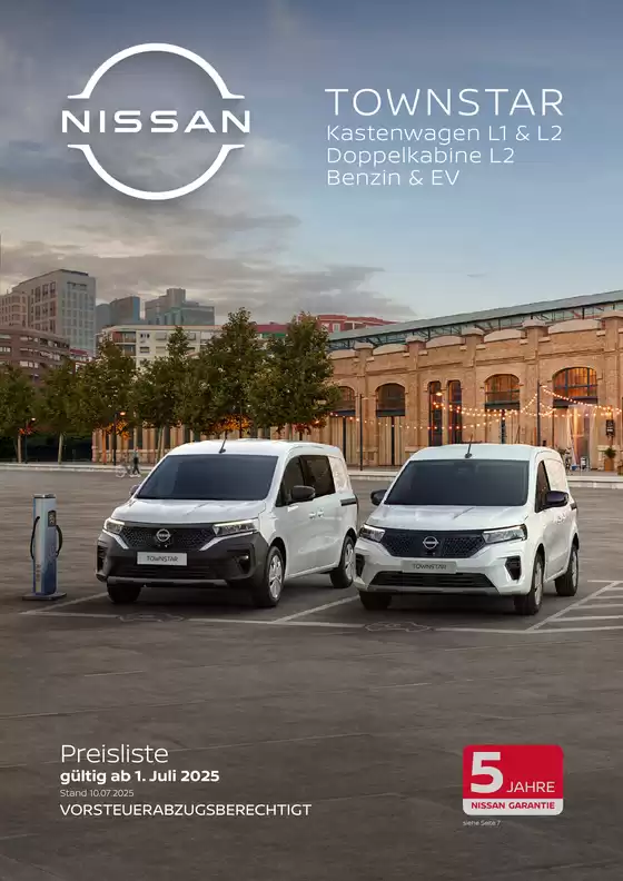 Nissan Flugblatt | Townstar Kastenwagen EV | 2025-08-07T00:00:00.000Z - 2026-08-07T00:00:00.000Z