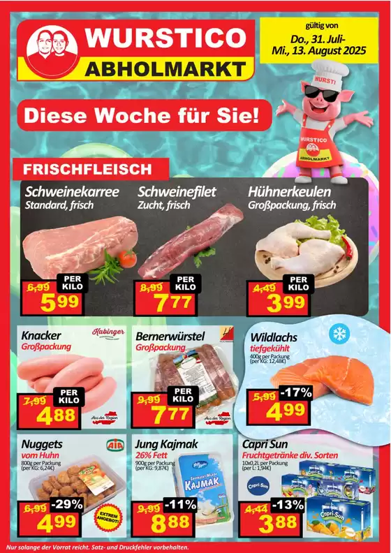 Wurstico Katalog in Leobendorf | Wurstico flugblatt | 2025-07-31T00:00:00.000Z - 2025-08-13T00:00:00.000Z