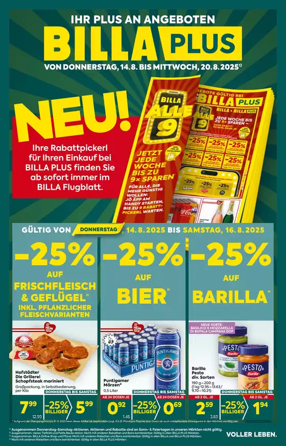 BILLA PLUS FB KW33 2025 Wien