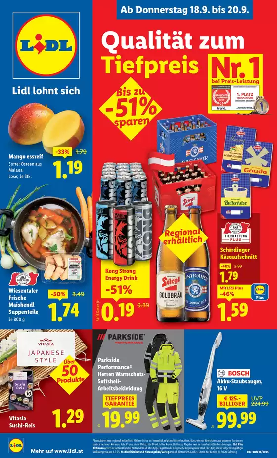 Lidl Katalog in Obdach | Jetzt sparen mit unseren Deals | 2025-09-18T00:00:00.000Z - 2025-09-24T00:00:00.000Z