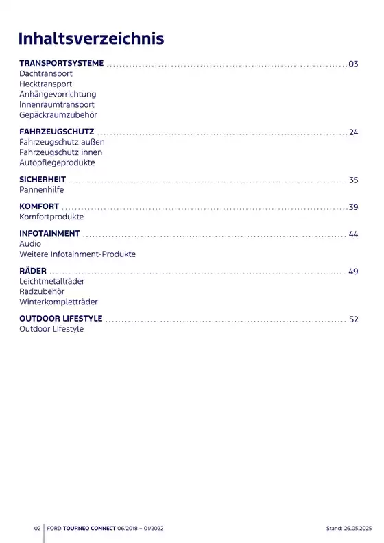 Customer Quick Guide AUTDE Tourneo Connect 06 2018