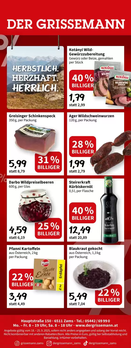Der Grissemann Katalog in Zell am See | Sonderangebote für Sie | 2025-09-17T00:00:00.000Z - 2025-10-01T00:00:00.000Z
