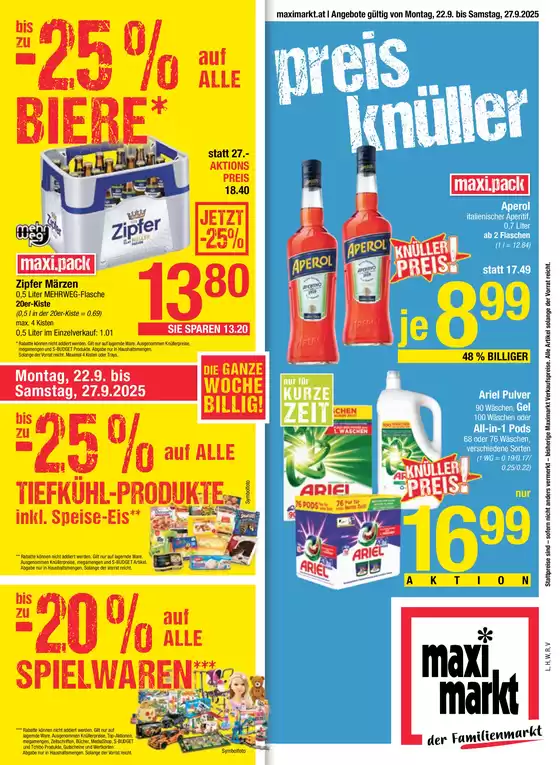 Maximarkt Katalog in Leonding | Unsere besten Schnäppchen | 2025-09-19T00:00:00.000Z - 2025-10-03T00:00:00.000Z