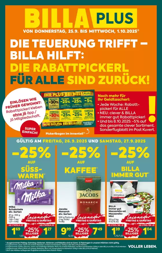 BILLA PLUS FB KW39 2025 Wien