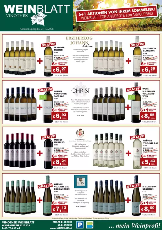 6+1 Aktion bei Wein