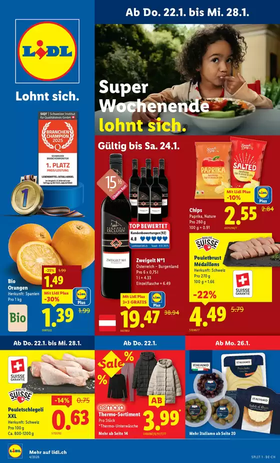 Lidl Katalog in Therwil | 22.1. - 28.1. | 2026-01-22T00:00:00.000Z - 2026-01-28T00:00:00.000Z