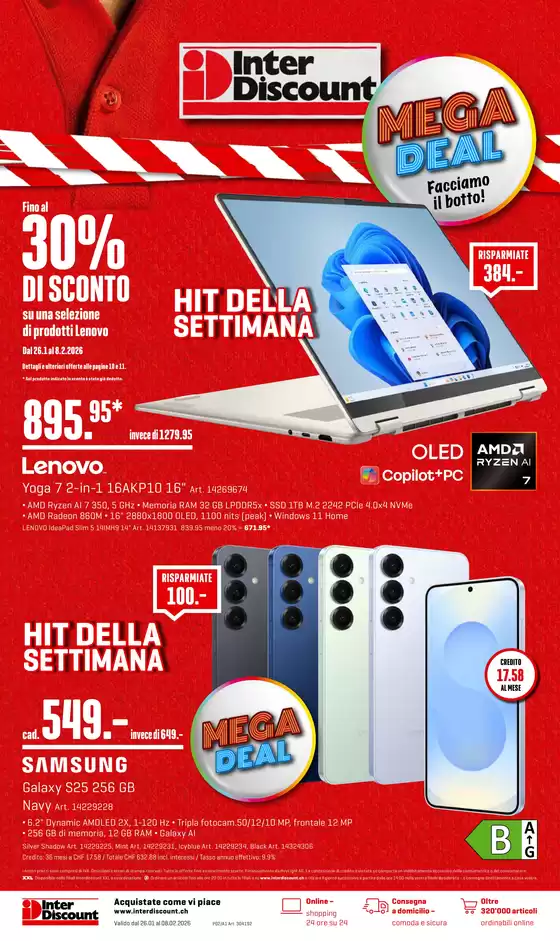 Interdiscount Katalog in Versoix | Prospetto - IT | 2026-01-26T00:00:00.000Z - 2026-02-08T00:00:00.000Z