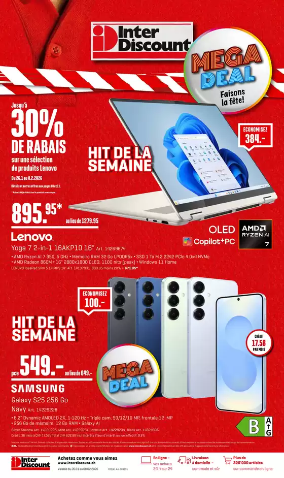 Interdiscount Katalog in Versoix | Prospectus - FR | 2026-01-26T00:00:00.000Z - 2026-02-08T00:00:00.000Z
