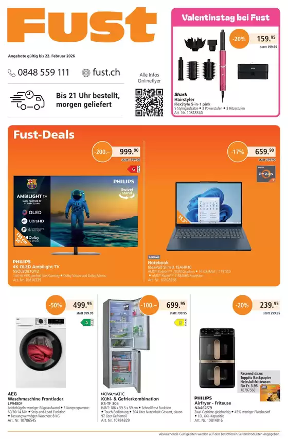 Fust Katalog in Versoix | Fust reklamblad | 2026-01-26T00:00:00.000Z - 2026-02-22T00:00:00.000Z