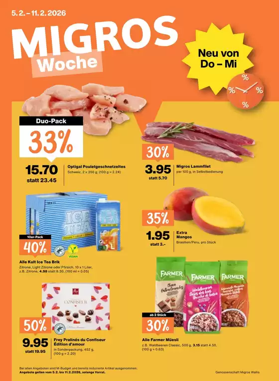 Migros Katalog in Münchenstein | Üsi beste Deals für Sie | 2026-02-05T00:00:00.000Z - 2026-02-11T00:00:00.000Z