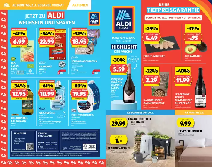 Aldi Katalog in Morges | Tolle Rabatt uf usgwählte Produkt | 2026-02-26T00:00:00.000Z - 2026-03-04T00:00:00.000Z