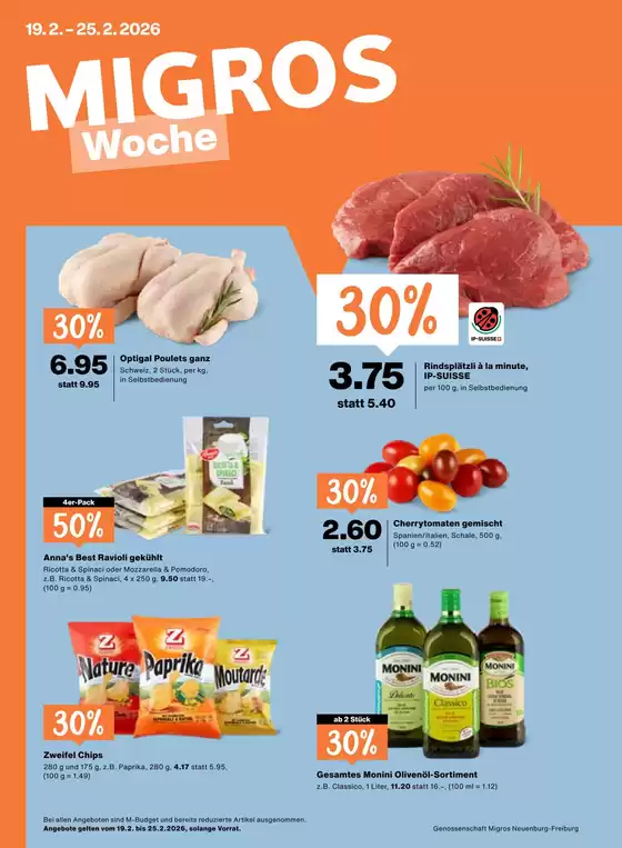 Migros Katalog in Renens | Top-Ängbot für alli Schnäppchenjäger | 2026-02-19T00:00:00.000Z - 2026-02-25T00:00:00.000Z