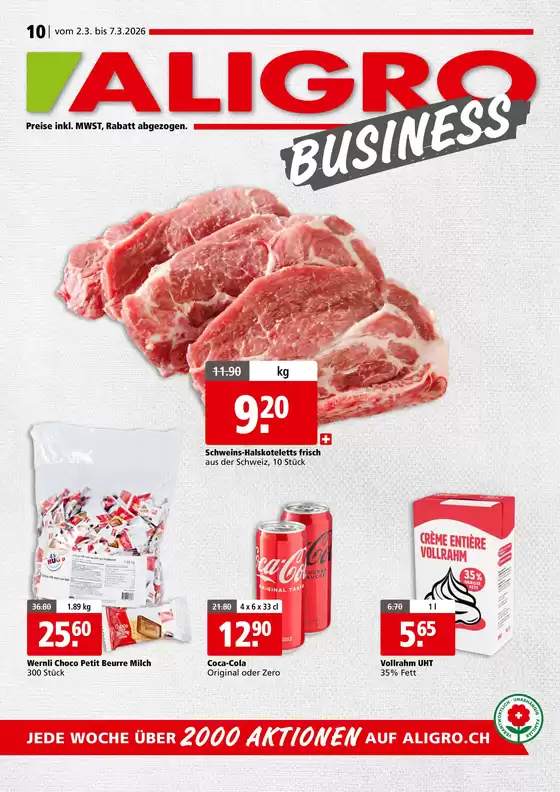 Aligro Katalog in Kriens | Top-Deals und Rabatt | 2026-03-02T00:00:00.000Z - 2026-03-07T00:00:00.000Z