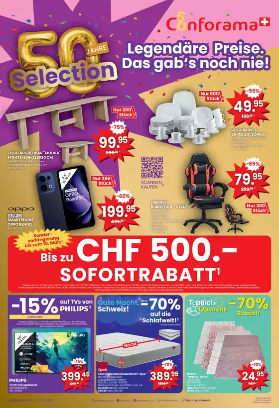 Conforama Katalog in Wettingen | Katalog nr10 - DE | 2026-03-04T00:00:00.000Z - 2026-03-17T00:00:00.000Z