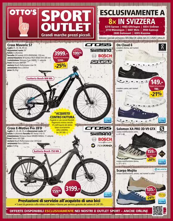 Otto's Katalog in Altstätten | SPECIALE BICI - IT | 2026-03-20T00:00:00.000Z - 2026-04-03T00:00:00.000Z