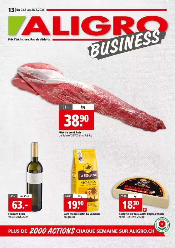 Aligro Katalog in Lausanne | Actions BUSINESS #13 | 2026-03-23T00:00:00.000Z - 2026-03-28T00:00:00.000Z