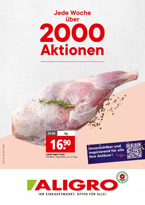 Aligro Katalog in Lausanne | Attraktiivi Ängbot entdecke | 2026-03-23T00:00:00.000Z - 2026-03-28T00:00:00.000Z