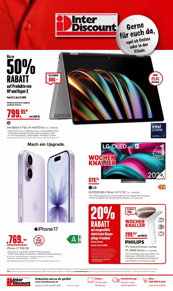Interdiscount Katalog in Genève | Prospekt - DE | 2026-03-23T00:00:00.000Z - 2026-04-05T00:00:00.000Z