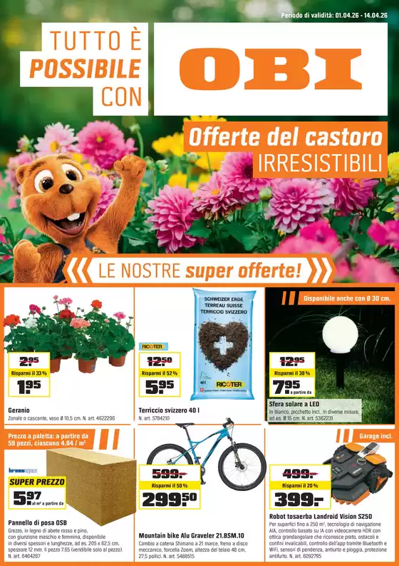 OBI Katalog | TUTTO È POSSIBILE CON OBI | 2026-03-31T00:00:00.000Z - 2026-04-14T00:00:00.000Z