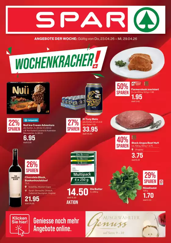 SPAR Katalog in Lenzburg | Tolle Rabatt uf usgwählte Produkt | 2026-04-23T00:00:00.000Z - 2026-04-29T00:00:00.000Z