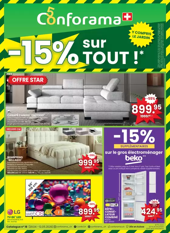 Conforama Katalog | Jetzt spare mit üse Deals | 2026-04-29T00:00:00.000Z - 2026-05-12T00:00:00.000Z