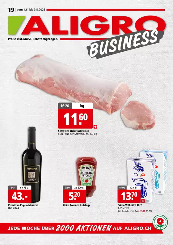 Aligro Katalog in Volketswil | Üsi beste Deals für Sie | 2026-05-04T00:00:00.000Z - 2026-05-18T00:00:00.000Z