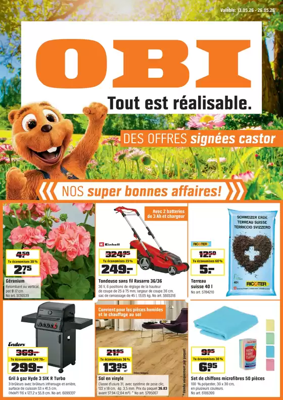 OBI Katalog | TOUT EST RÉALISABLE. DES OFFRES SIGNÉES CASTOR. | 2026-05-12T00:00:00.000Z - 2026-05-26T00:00:00.000Z