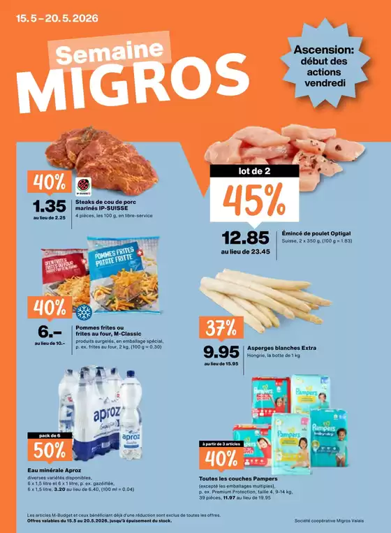 Migros Katalog in Arbon | Migros reklamblad - FR | 2026-05-15T00:00:00.000Z - 2026-05-20T00:00:00.000Z