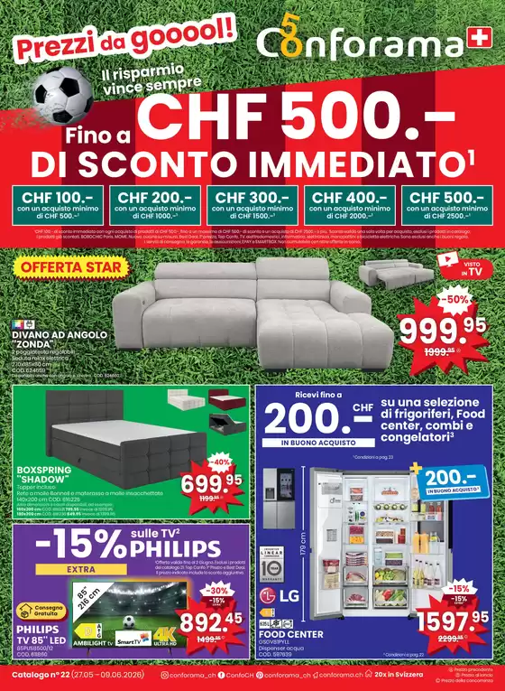 Conforama Katalog in Bern | Exklusivi Schnäppchen | 2026-05-27T00:00:00.000Z - 2026-06-09T00:00:00.000Z