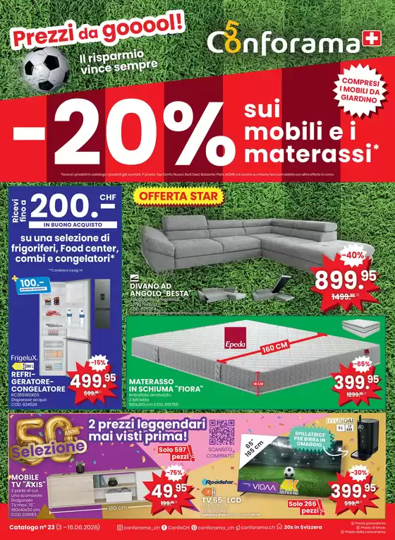 Conforama Katalog in Kreuzlingen | Tolles Ängbot für alli Chunde | 2026-06-03T00:00:00.000Z - 2026-06-16T00:00:00.000Z