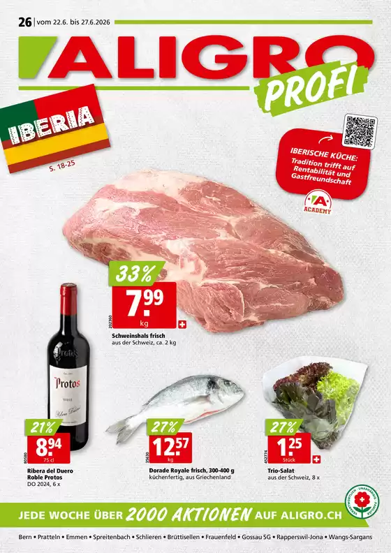Aligro Katalog in Villars-sur-Glâne | Top-Ängbot für alli Schnäppchenjäger | 2026-06-22T00:00:00.000Z - 2026-06-27T00:00:00.000Z