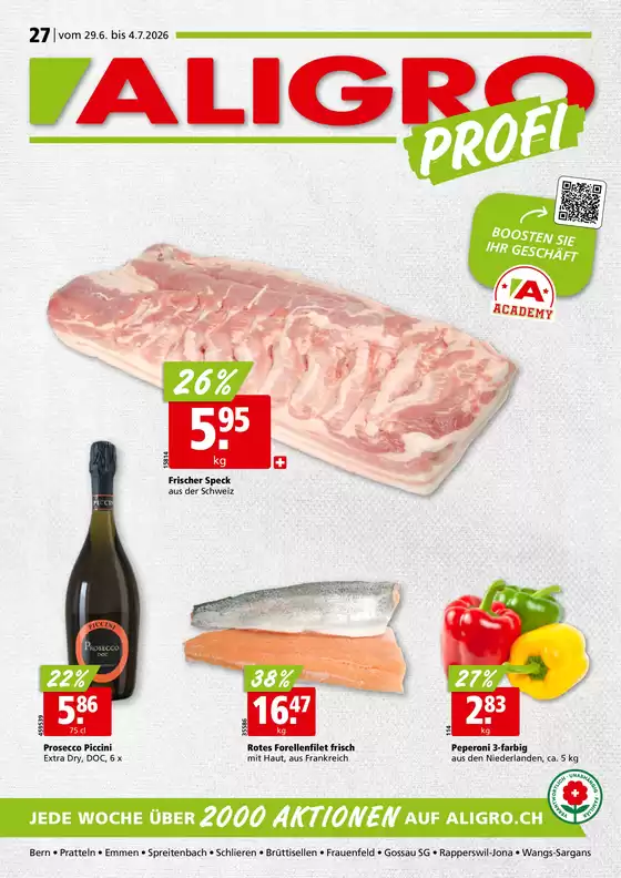 Aligro Katalog in Dübendorf | Tolles Ängbot für Schnäppchenjäger | 2026-06-29T00:00:00.000Z - 2026-07-04T00:00:00.000Z