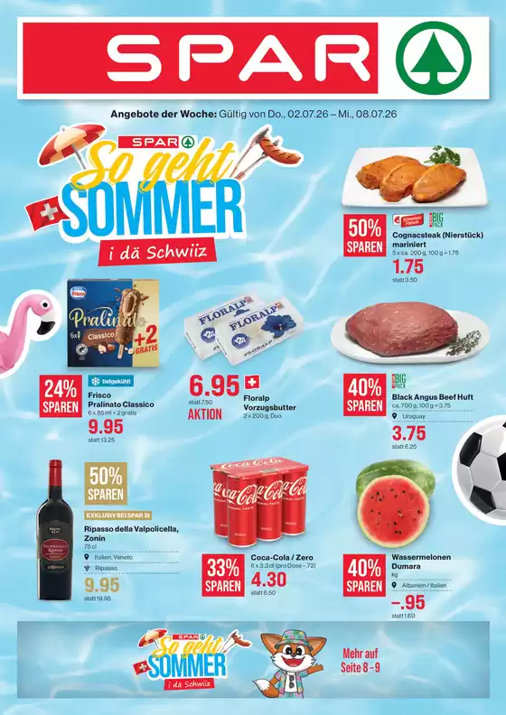 SPAR Katalog in Münchenstein | Aktuälli Deals und Ängbot | 2026-07-02T00:00:00.000Z - 2026-07-08T00:00:00.000Z