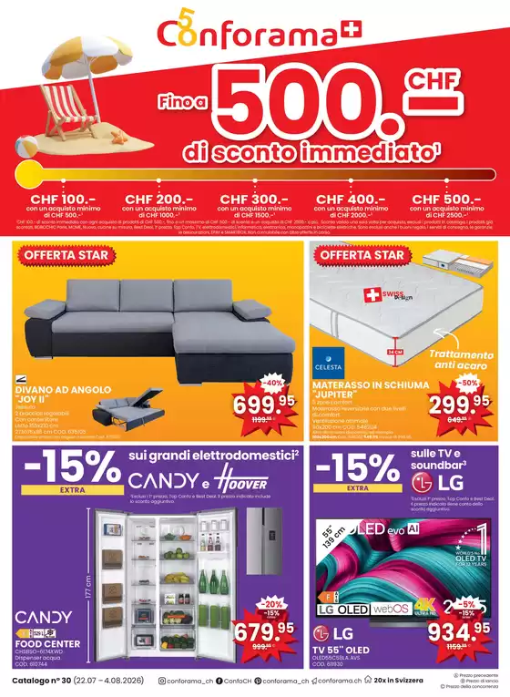 Conforama Katalog | Üsi beste Deals für Sie | 2026-07-22T00:00:00.000Z - 2026-08-04T00:00:00.000Z