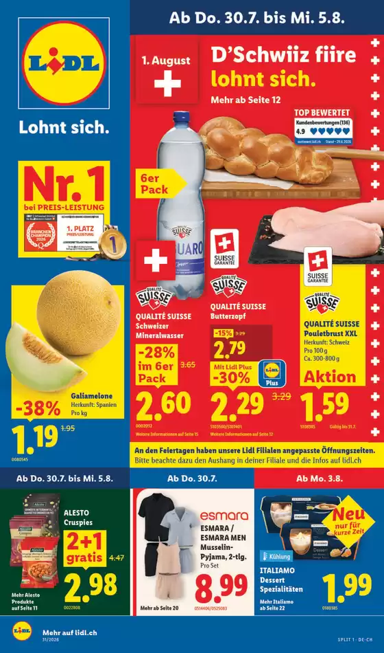 Lidl Katalog in Villars-sur-Glâne | 30.7. - 5.8. | 2026-07-30T00:00:00.000Z - 2026-08-05T00:00:00.000Z