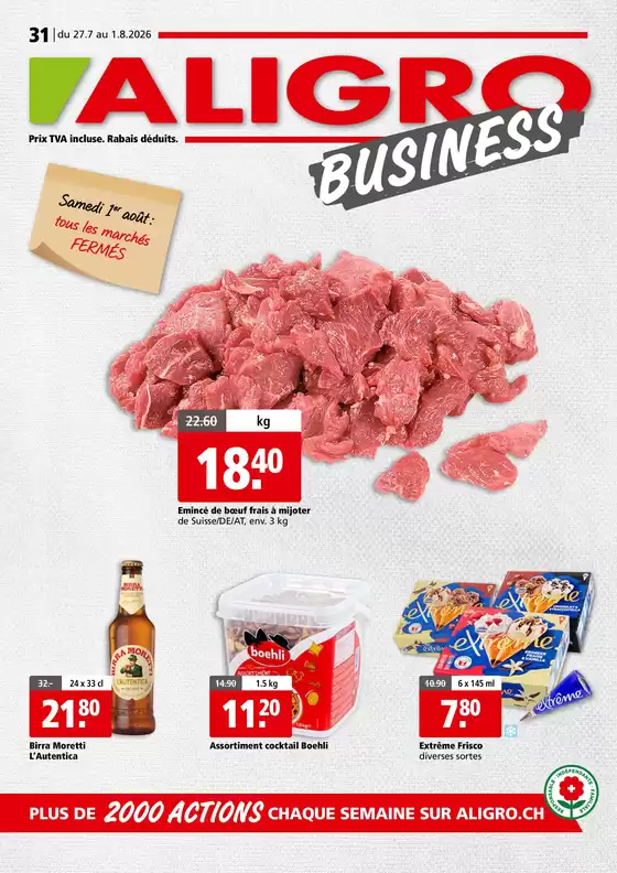 Aligro Katalog in Bern | Actions BUSINESS #31 | 2026-07-27T00:00:00.000Z - 2026-08-01T00:00:00.000Z