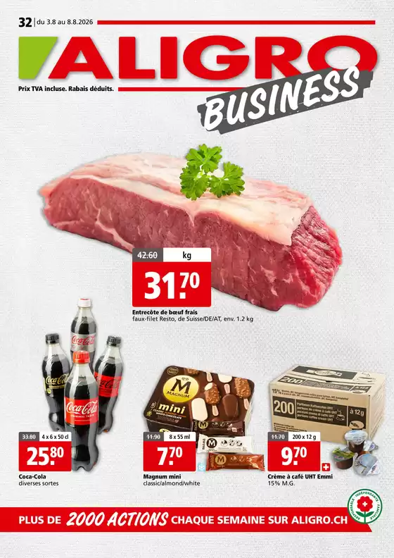 Aligro Katalog in Dietikon | Actions BUSINESS #32 | 2026-08-03T00:00:00.000Z - 2026-08-08T00:00:00.000Z