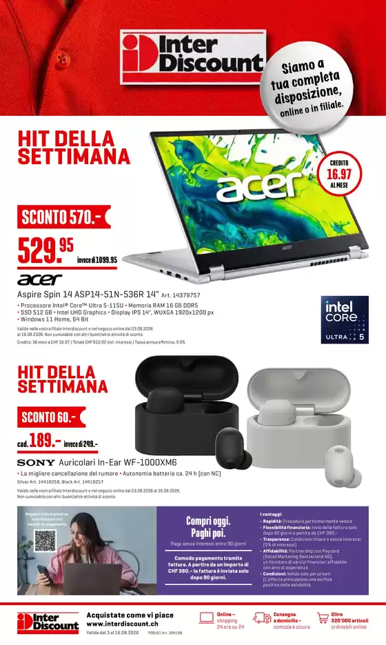 Interdiscount Katalog in Le Locle | Prospetto - IT | 2026-08-03T00:00:00.000Z - 2026-08-16T00:00:00.000Z