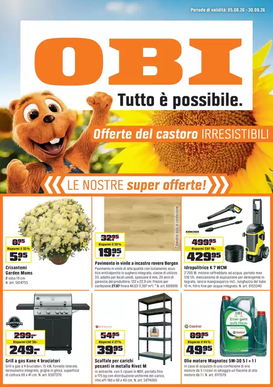 OBI Katalog | LE NOSTRE SUPER OFFERTE | 2026-08-04T00:00:00.000Z - 2026-08-30T00:00:00.000Z
