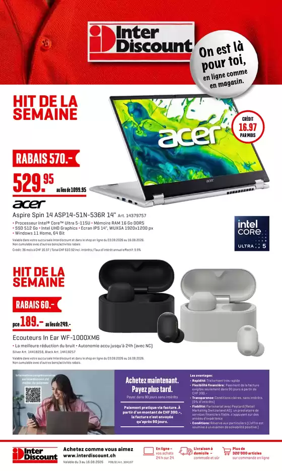 Interdiscount Katalog | Prospectus - FR | 2026-08-03T00:00:00.000Z - 2026-08-16T00:00:00.000Z