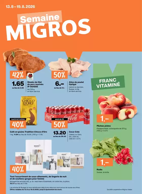 Migros Katalog in Allschwil | Migros reklamblad - FR | 2026-08-13T00:00:00.000Z - 2026-08-19T00:00:00.000Z