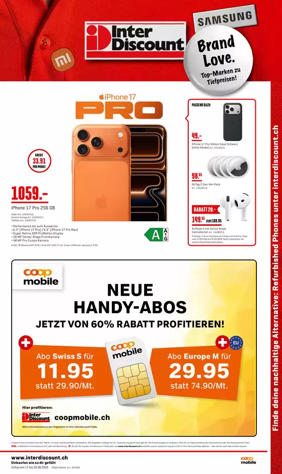Interdiscount Katalog | Mobile Special - DE | 2026-08-17T00:00:00.000Z - 2026-08-30T00:00:00.000Z